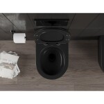 MEXEN/S - Carmen Závesná WC misa Rimless Tornado vrátane sedátka s slow slim, duroplast, čierna mat 30880185T