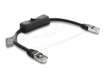 DeLock patch kábel RJ45 Cat.6 F/UTP so spínačom čierna / Kábel / 0,3 m (81561)