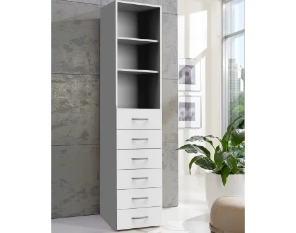 Regál so zásuvkami Multiraum, 40 cm, biely%