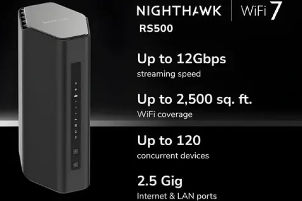 Netgear Nighthawk RS500 BE12000 čierna / Router / Wi-Fi 7 / Tri-Band / 4X Ethernet / USB 3.2 (RS500-100EUS)