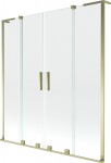 MEXEN/S - Velar L Duo dvojkrídlová posuvná vaňová zástena 150 x 150, transparent, zlatá 896-150-003-02-50