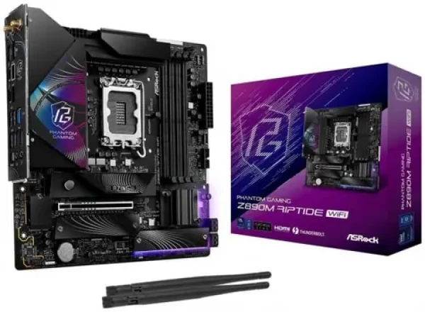 ASRock RIPTIDE WiFi / Z890 / LGA 1851 / 4X DDR5 / PCIex16 / 2.5GLAN / mATX (90-MXBPK0-A0UAYZ)