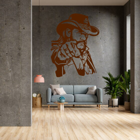 Veselá Stena Samolepka Lemmy Kilmister Farba: hnědá, Veľkosť: 40 x 53 cm