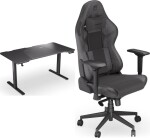 Endorfy Biurko Endorfy Atlas L Electric Czarne 150 cmx78 cm + Fotel Scrim BK czarny