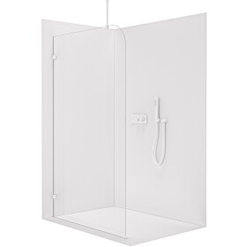 CERANO - Sprchová zástena Walk-in Orbis Top Round Ľ/P - 8 mm - guľatá vzpera - biela matná, transparentné sklo - 130x200 CER-682573
