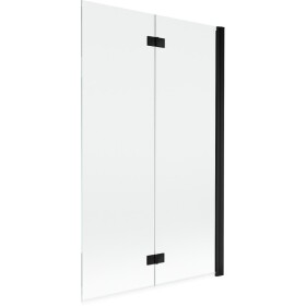 MEXEN - MIST vaňová zástena 110x150 cm 6mm 2-s, čierna, číra, pravá 8A9-110-002-70-00-P