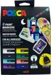 POSCA PC-5M / Sada popisovačov / 8 ks / mix farieb / kužeľový hrot 1,8-2,5 mm / plátená taška (401531)