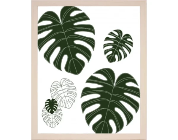 Zarámovaný obraz Tropické listy, 24x30 cm%