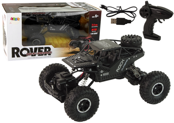 Mamido Elektrické autíčko RC Rover 1:16 Čierny diaľkovo ovládaný na ovládači