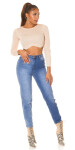 Sexy Highwaist Bi-Color Mom Jeans denimblue