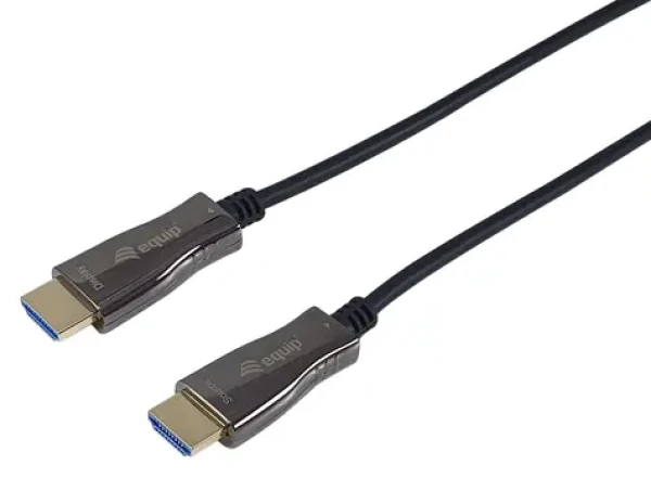 Equip HDMI AOC kábel 15 m čierna / Kábel / HDMI 2.0 / 18 Gbps / Ethernet kanál / 4K 60Hz (119438)