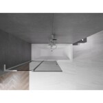 MEXEN/S - Velar L dvojkrídlová posuvná vaňová zástena 110 x 150, grafit, chróm 896-110-003-41-01