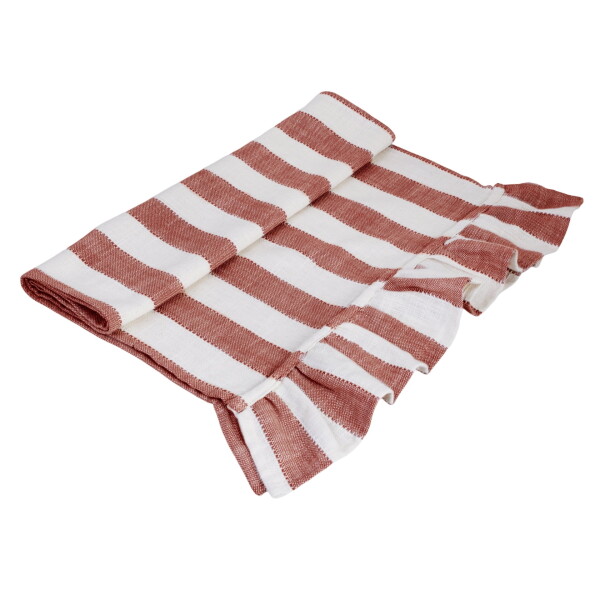 Strömshaga Běhuon stůl Ida Stripe Red/White 50x150 cm - Strömshaga Behúň na stôl Ida Stripe Red/White 50 × 150 cm