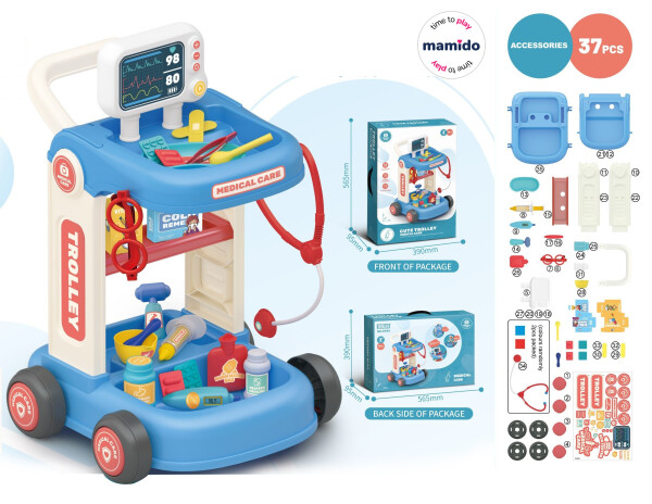 Mamido Mamido Detský lekársky vozík s príslušenstvom MT1116