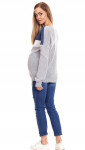 Dámsky tehotenský sveter 40023 - Peekaboo UNI modro šedá