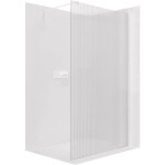 CERANO - Sprchová zástena Walk-in Onyx Cube Ľ/P - 8 mm - hranatá vzpera - biela matná, ryhované sklo - 120x200 CER-8050BD558