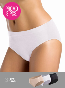 3PACK- Nohavičky klasické bezšvové Slip midi Intimidea Farba: Bilá/Černá/Béžová, Velikost M/L