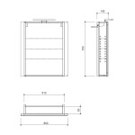 SAPHO - GRETA galérka s LED osvetlením, 60x70x14cm, biela mat GR060-0031