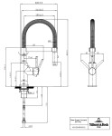 VILLEROY & BOCH - Drezová batéria Villeroy &amp; Boch Steel Expert Compact, 92730023, Zlatá / čierna 92730023