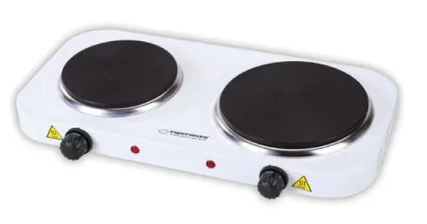 Esperanza EKH014W biela / Elektrický varič / 2 platne / 2500 W / 5 teplotných stupňov (EKH014W)