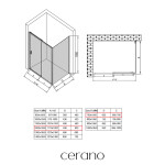CERANO - Sprchovací kút Varone LINE Ľ/P - 6 mm - čierna matná, grafitové sklo - 120x70x195 - posuvný CER-8050BD7220
