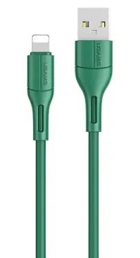 USAMS U68 SJ500 zelená / Nabíjací a dátový kábel / Lightning / 1 m / 2 A (SJ500USB04)