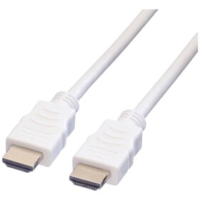 Value HDMI prepojovací kábel Zástrčka HDMI-A, Zástrčka HDMI-A 3.00 m biela 11.99.5703 4K UHD, tienený HDMI kábel; 11.99.5703