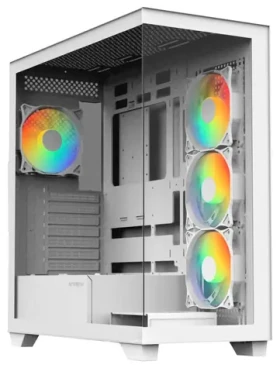 Bitfenix Ceto biela / PC skriňa / ATX / 4X 120 mm FRGB / 2x USB 3.0 / USB-C / bez zdroja / priehľadná bočnica (BFC-CET-500-WWGSW-4F)
