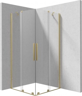 DEANTE - Sprchovací kút Prizma zlato kefované, štvorcová, 90x90 cm KPNRP09P09