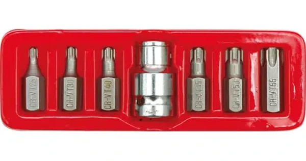 Vorel Sada bitov TORX 7 ks / Sada bitov / TORX / CrV oceľ