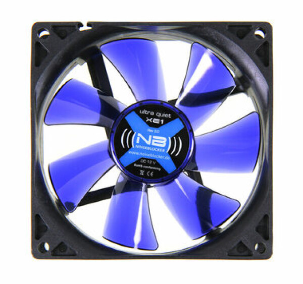 Noiseblocker BlackSilent Fan XE1 modrá / 92mm / 17 dB @ 1500 RPM / 29.42 CFM / 3-pin (ITR-XE-1)