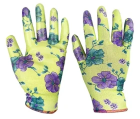 Garvia NITRILE Flowers zelená / Záhradné rukavice / Veľkosť 9