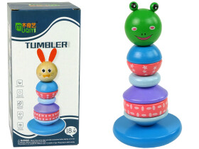 Mamido Drevená vzdelávacia pyramída Zelená vyvažovacia veža žaba