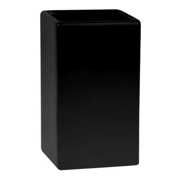Spirella QUADRO kelímok na kefky matne čierny / keramika (7610583204813)