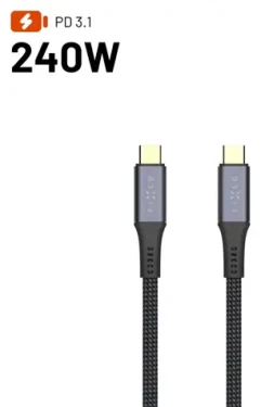 FIXED Media Cable čierna / Kábel / USB-C/USB-C / PD 3.1 / 240W / USB4 Gen3 40Gbps / 8K60Hz
