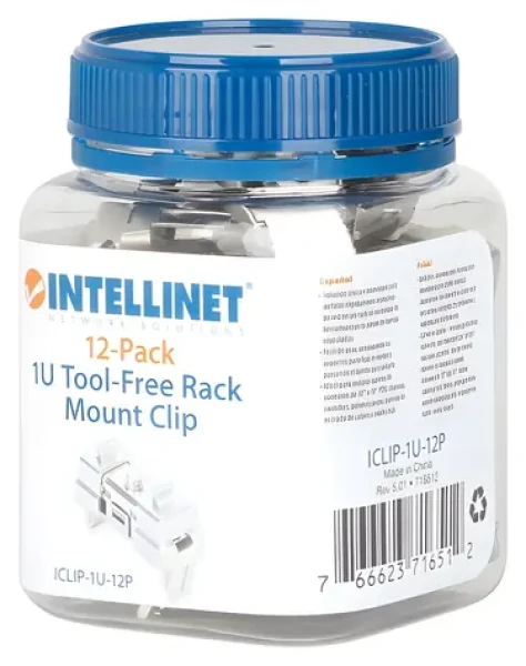 Intellinet 716512 / Klip pre montáž do racku 1U / nerezová oceľ / 12 ks (716512)