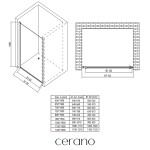 CERANO - Sprchové krídlové dvere Antelo L/P - 6 mm - chróm, transparentné sklo - 120x190 CER-481738