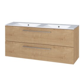 Mereo Bino, kúpeľňová skrinka s keramickým umývadlom 121 cm, dub Arlington CN623