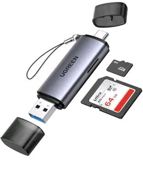 Ugreen Čítačka kariet USB-C (M) - USB-A (M) sivá / SD / micro SD (6957303857067)