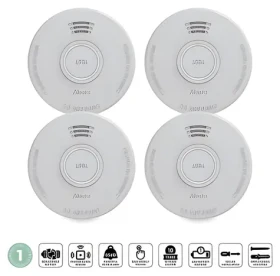 Alecto SD110 4 ks / Dymový alarm / fotoelektrický senzor / 85 dB / 9V batéria (SD110 4X)
