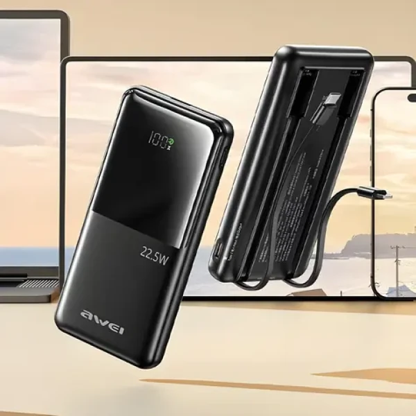 Awei P76K čierna / Powerbanka / 10000mAh / 22,5 W / LED displej (P76K)