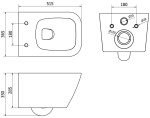 MEXEN - Madox Závesná WC misa Rimless vrátane sedátka s slow, Duroplast, čierna mat 30154070