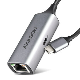 Axagon ADE-TXPD, USB-C 3.2 Gen 1 - Gigabit Ethernet sieťová karta, Asix AX88179, PD 100W, auto inštal šedá (ADE-TXPD)