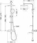 MEXEN/S - CQ22 vaňový stĺp s termostatickou batériou, chróm 779102295-00