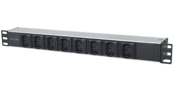 Intellinet PDU 19" 8x C13 čierno-strieborná / PDU / 1U / 8x zásuvka C13 / 16 A / kábel 2 m (163651)