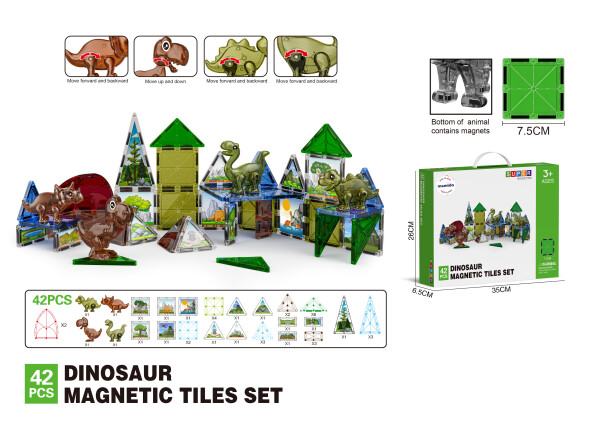 Mamido Mamido Magnetická stavebnica Dinosaurí svet 42 dielov MT1460
