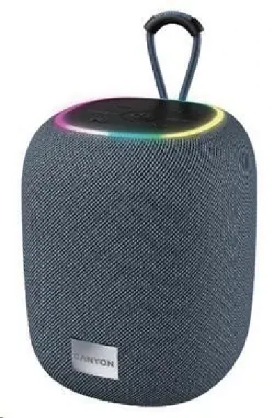 Canyon BSP-8 sivá / Bezdrôtový reproduktor / BT 5.2 / RGB / 10W / USB-C / USB-A / microSD / AUX (CNE-CBTSP8G)