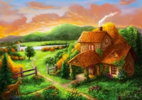 ENJOY Puzzle Chalúpka za súmraku