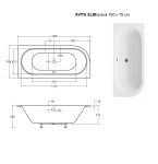 BESCO - Asymetrická vaňa AVITA SLIM - Nožičky k vani - Bez nožičiek, Rozmer vane - 150 × 70 cm, Spôsob prevedenia - Pravé VANAVIT150SLIMP