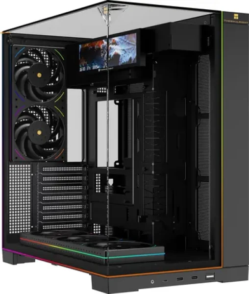 ThermalRight A70 Black Vision ARGB / Full Tower / ATX / 2x USB-A + 1x USB-C / LCD displej / 5x 120mm ARGB / bez zdroja (A70 Black Vision ARGB FAN)